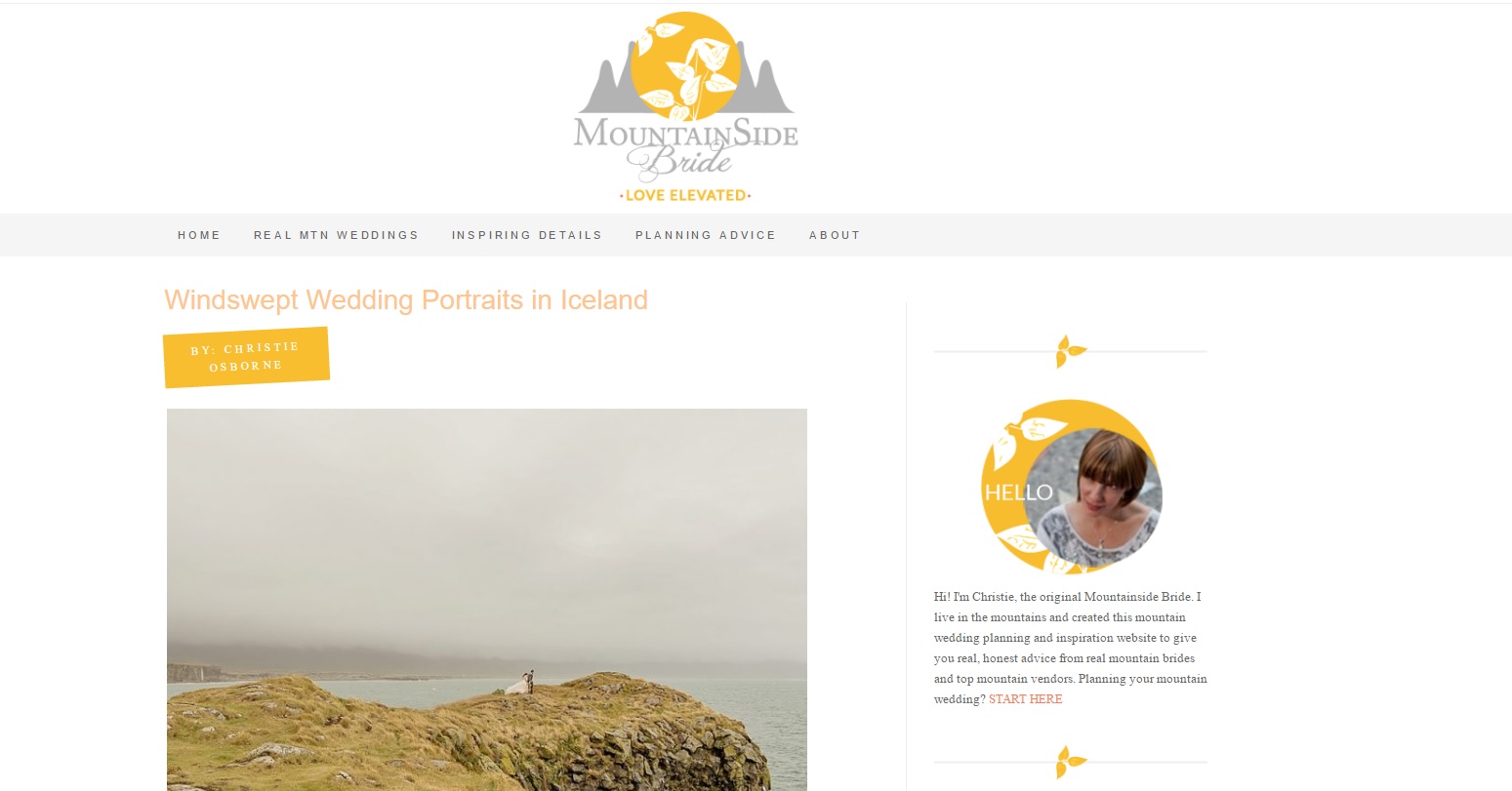 Iceland Wedding Featured on Mountainside Bride