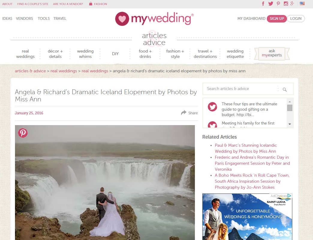 MyWedding Features Your Adventure Wedding Iceland Elopement
