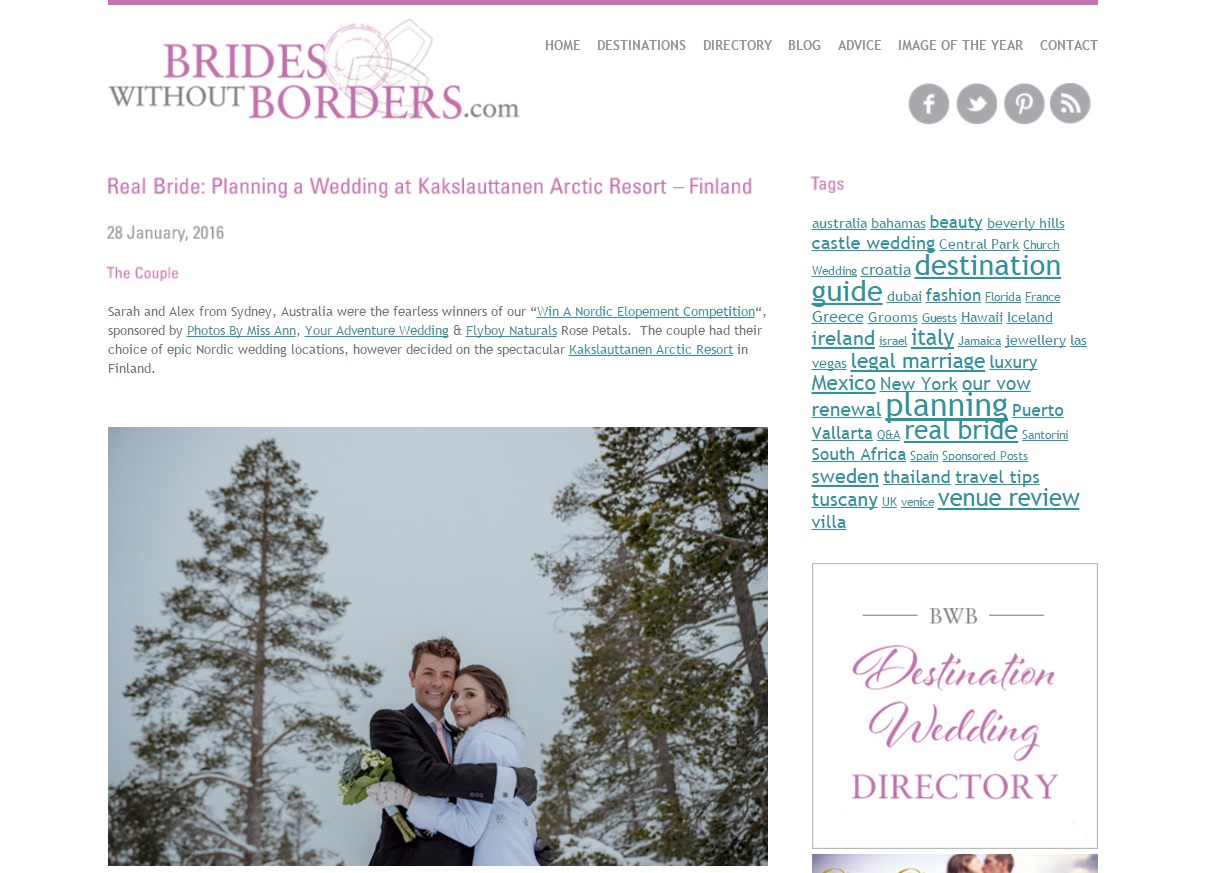 Nordic Wedding Featured on Brides Without Borders